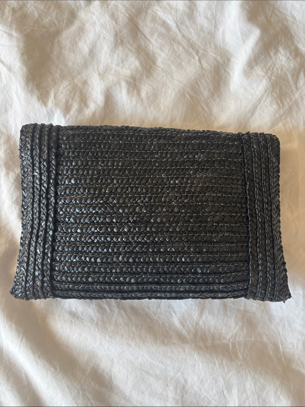 Black Raffie Envelope Clutch with Magnetic Closure - Picture 6 of 7